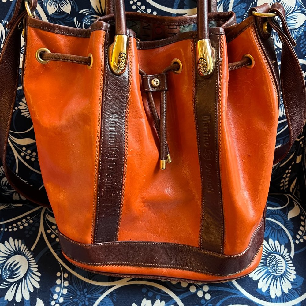 Marino Orlandi Vintage Leather bucket bag